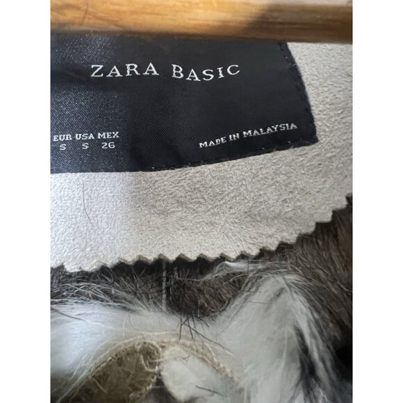 Zara Basic Vest Faux Fur Suede Women's S Sleeveless Open Hippie Boho 70s NWT - Picture 7 of 10